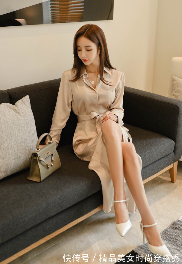 妹们 上班穿衬衫裙,简约又时尚,给人一种轻熟风
