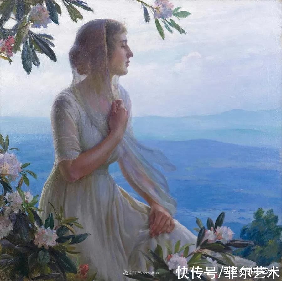 curran#美国画家画笔下的女人，犹如春天的茉莉花，清香、娇艳而不失典雅