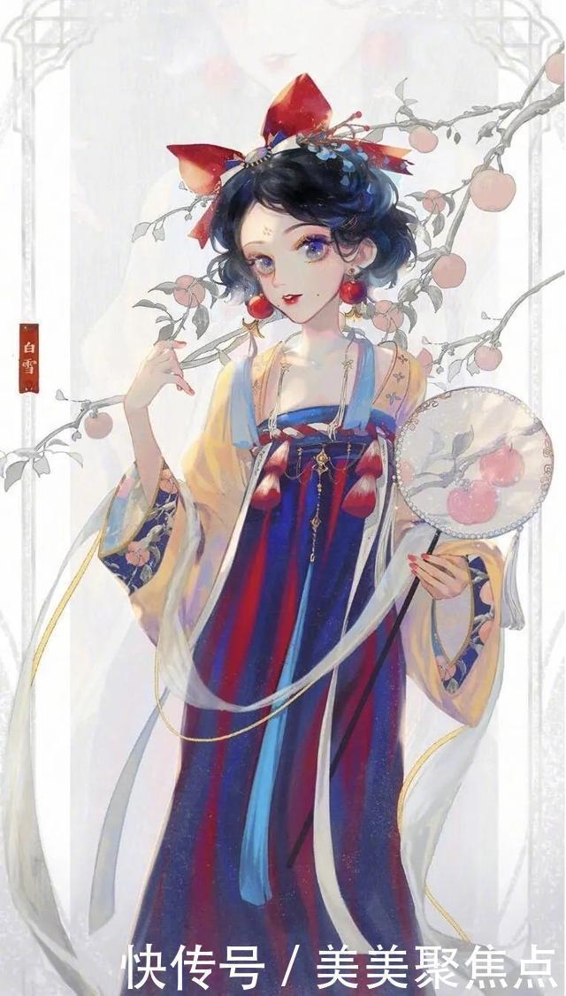 古装|当迪士尼公主穿上古装,贝儿身穿旗袍,白雪公主成为宫女