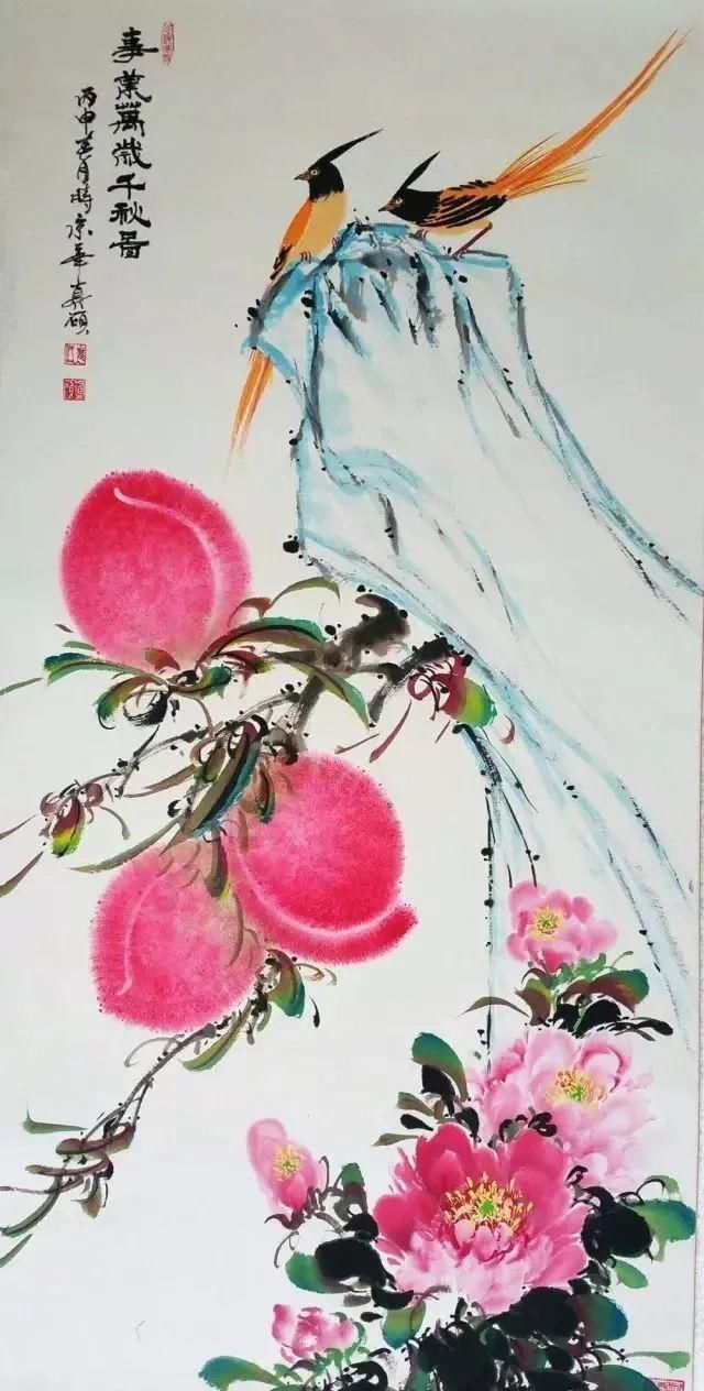 甜香|一起来欣赏国画里的蜜桃，娇艳溢甜香