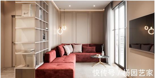 电视背景墙|69㎡一居室，玄关还能当电视背景墙，完工后看着100㎡都不止！