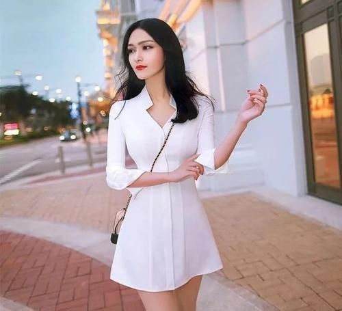 别有一番风味的衬衫裙,演绎“裤子消失”效果