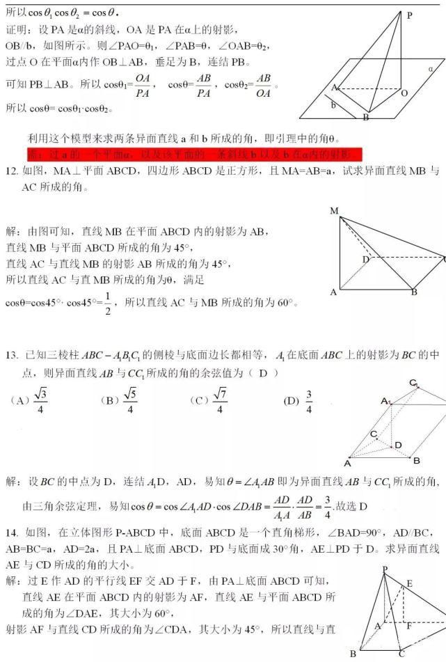 异面直线成角技巧全解析！