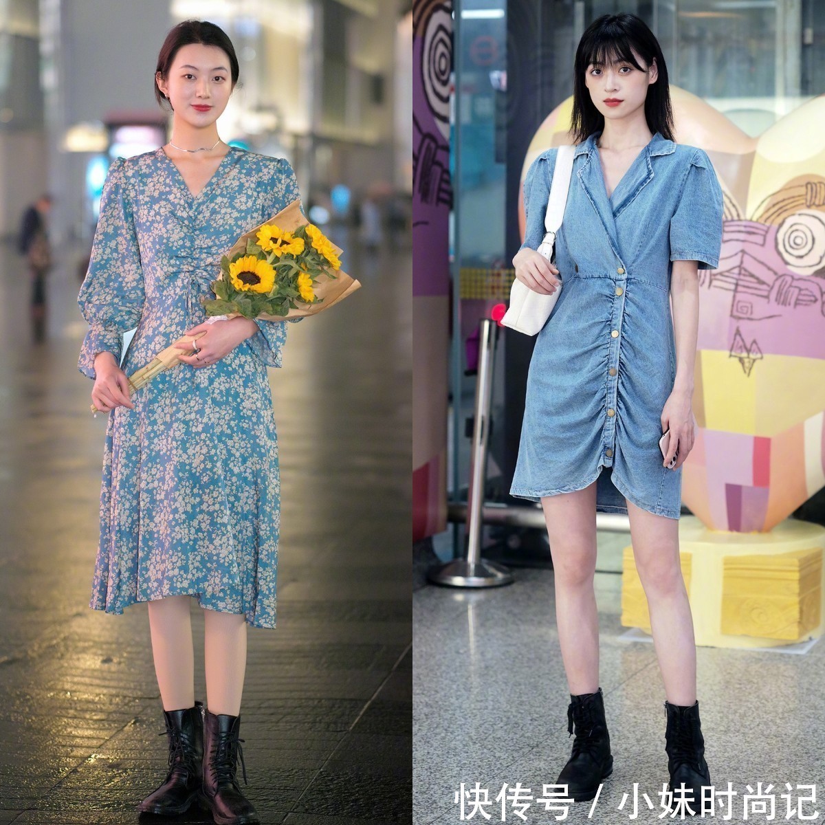 连衣裙|穿“连衣裙”该怎么搭配鞋子?学学街拍达人的穿搭技巧
