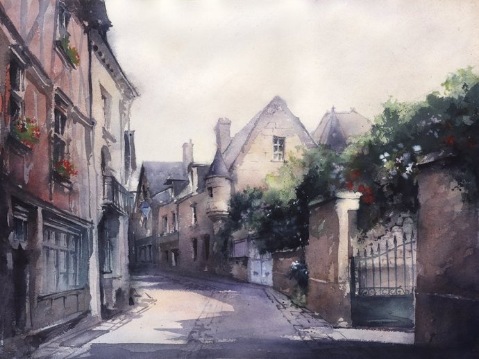 弗拉迪斯拉夫!印象水彩/美国当代艺术家弗拉迪斯拉夫水彩作品