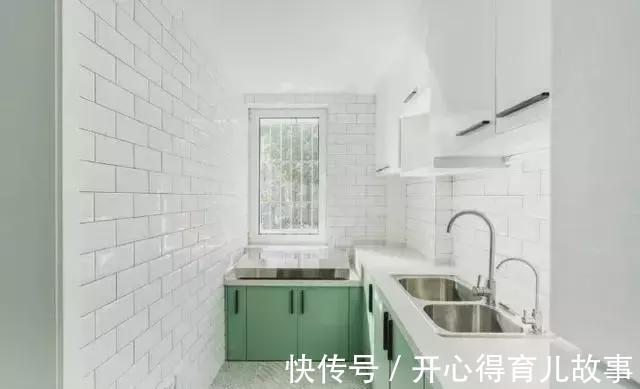 餐桌椅|50㎡小户型装修,薄荷绿+清新白,色调温软+阳光榻榻米,一见倾心