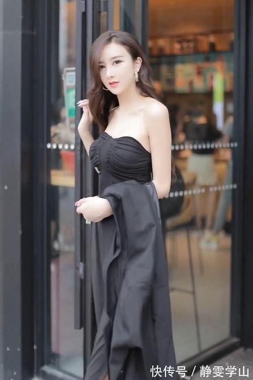 女神 都市女郎风的形象,一身单调黑色,凸显出高级感