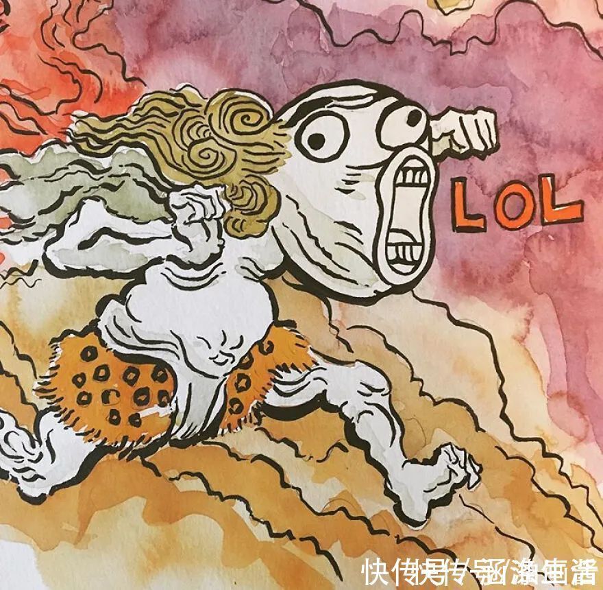 搞笑|插画家用浮世绘的风格,来画“表情包”,可以说非常搞笑了