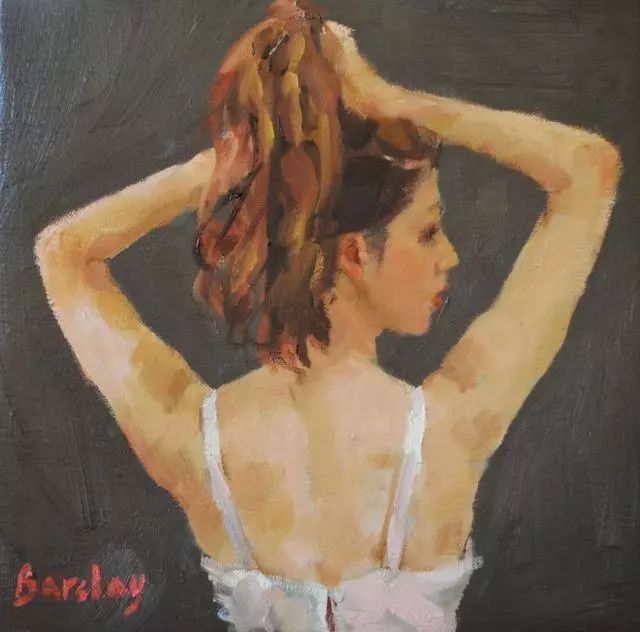 muriel barclay@英国画家穆里尔笔下的舞女，身体张力的展现，舒展的弧度太美