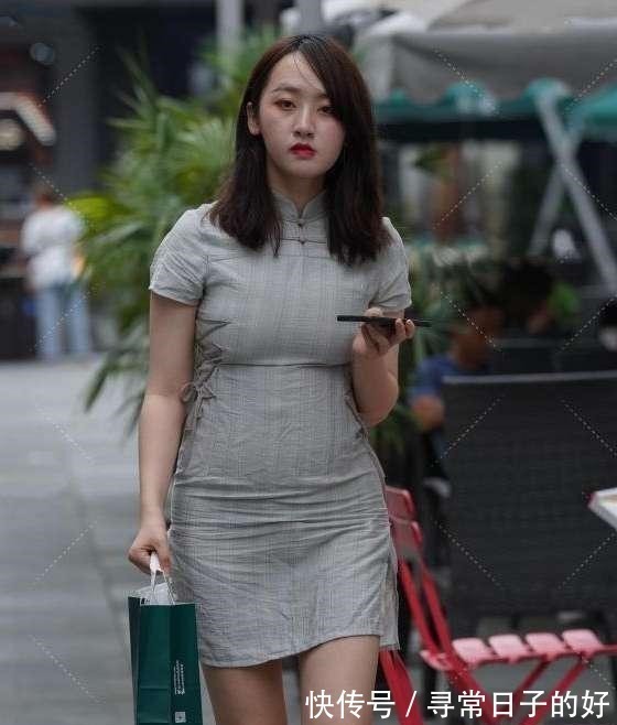 紧身旗袍 胖乎乎的美女穿着紧身旗袍,展现出最美的样子!