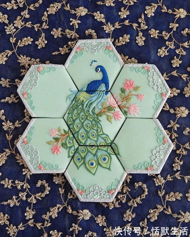 饼干|美到舍不得吃！甜品师手作花砖饼干，救救老夫的少女心！