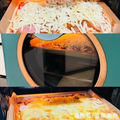 完美复刻比披萨店还好吃的脆皮肠鸡胸肉双拼披萨