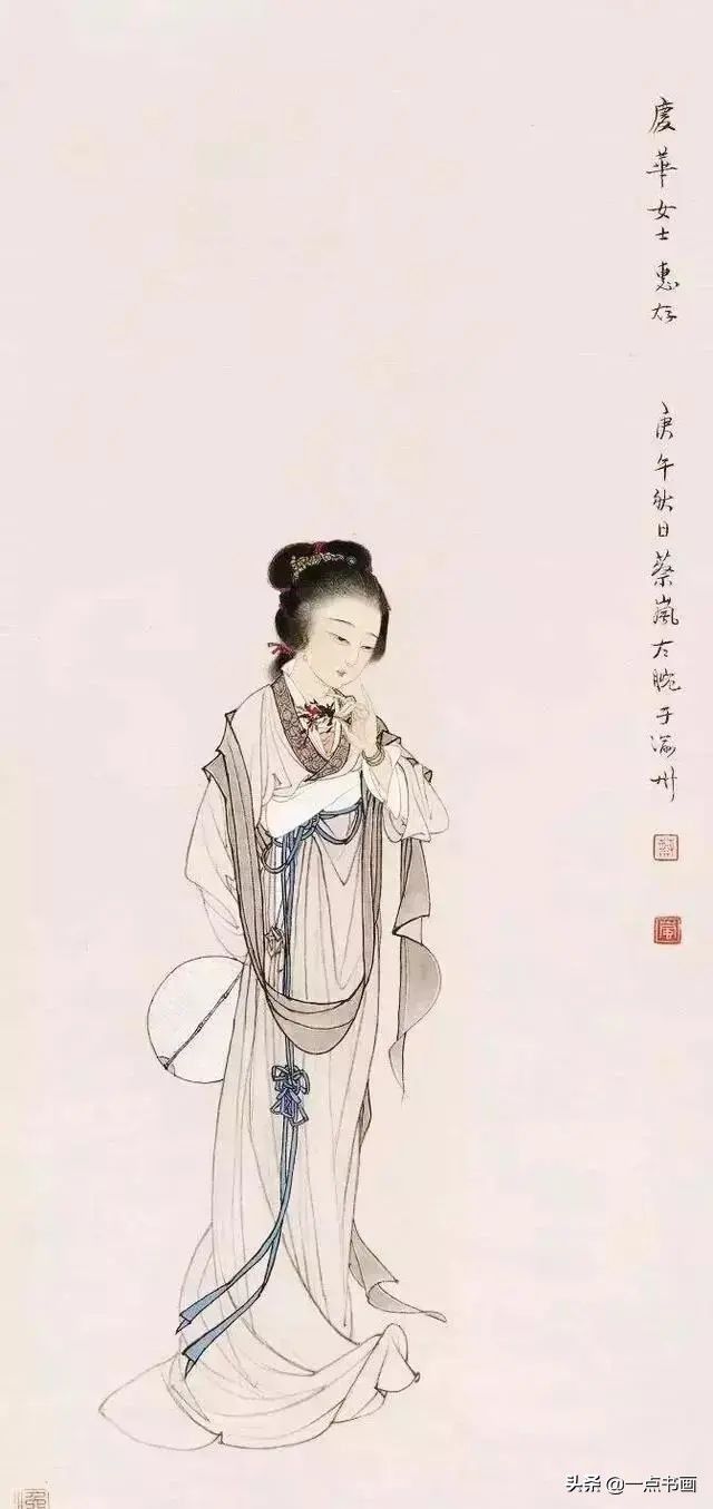 白描！他的白描被评为“当代第一”，画仕女独辟蹊径