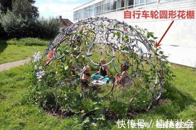 车轮|找到不属违建的阳光房了,用车轮做框架,不用一块玻璃盖成阳光房!