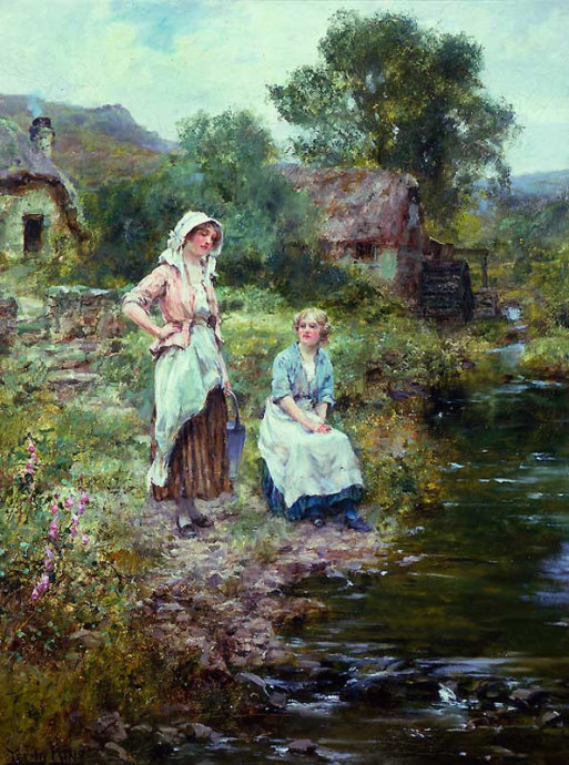 耶德金!诗情画意的田园生活,英国印象派画家耶德金的唯美油画