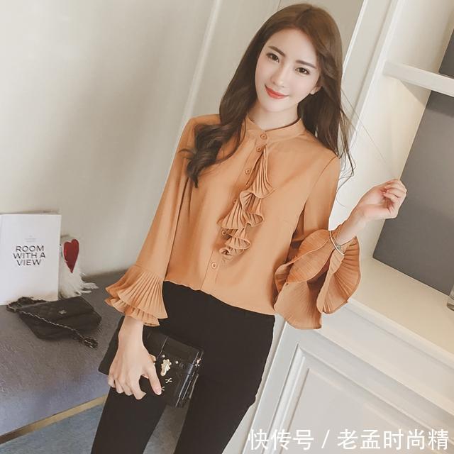 网纱|简约甜美的雪纺衬衫,显得干练精神