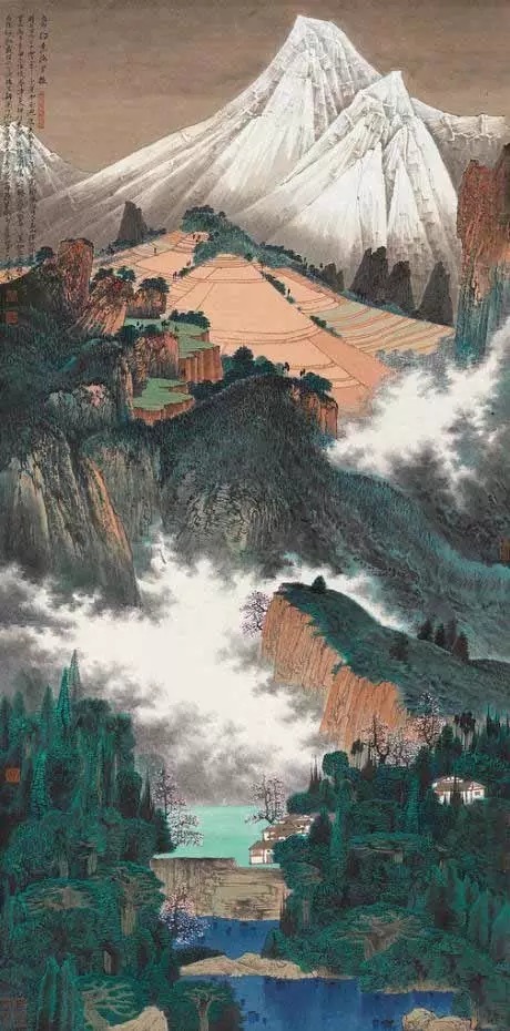山水画$“江南鬼才”笔下的工笔山水画,色彩丰富,太震撼了!