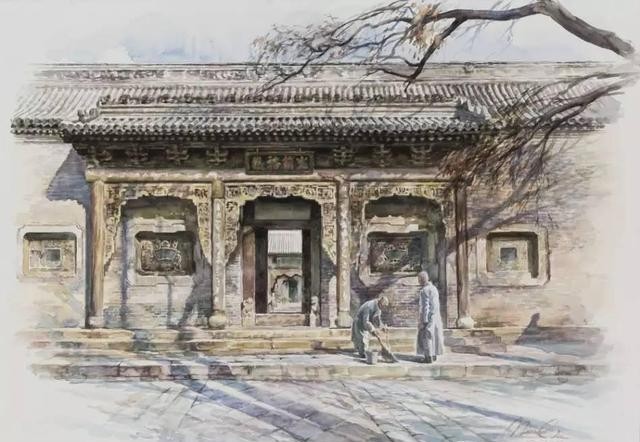 拴马石|旅美水彩艺术家李民笔下的中国风景画!他用艺术诠释“家”的味道