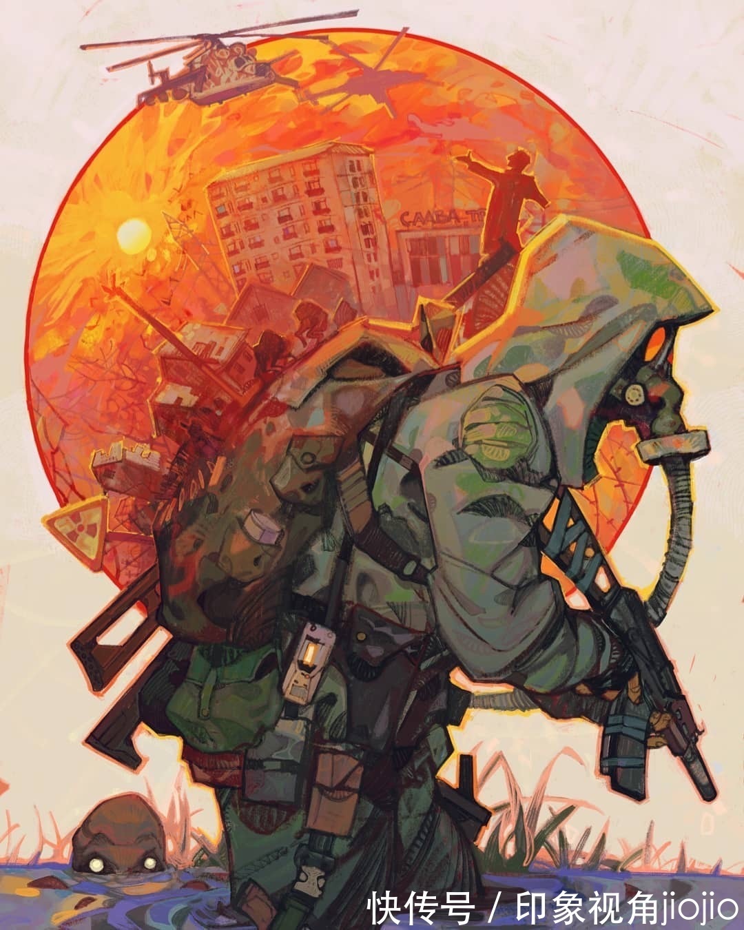 插画@耐人寻味的浮生绘影,充满强烈的美漫元素,有着吸引人的魄力