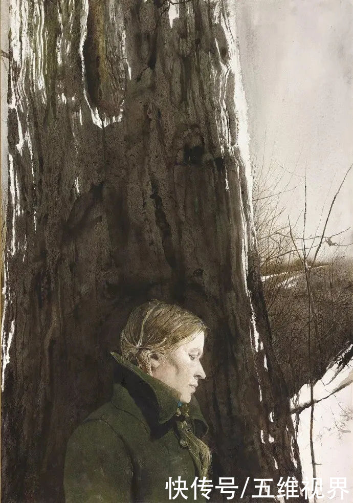 水彩|「名家作品」安德鲁·怀斯水彩侧面人像