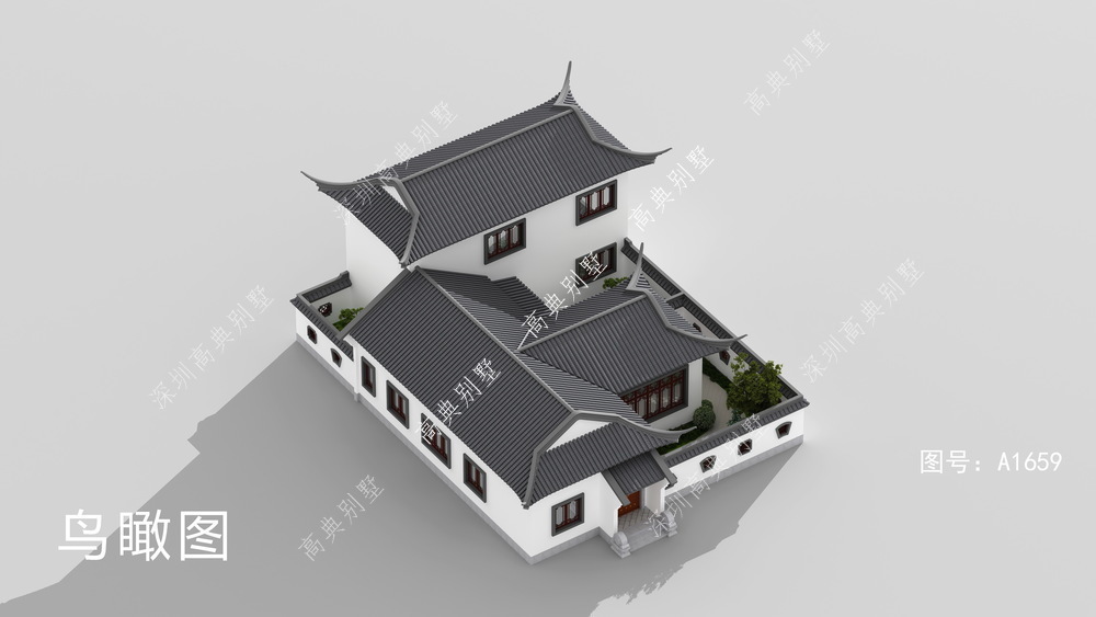 中式别墅|这款典雅中式别墅，超美的中式建筑风格，青砖白墙，优雅迷人。