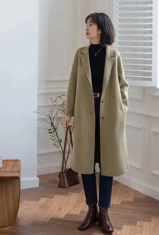 高跟鞋|不管20岁还是40岁,穿大衣少配打底裤,俗气还显老