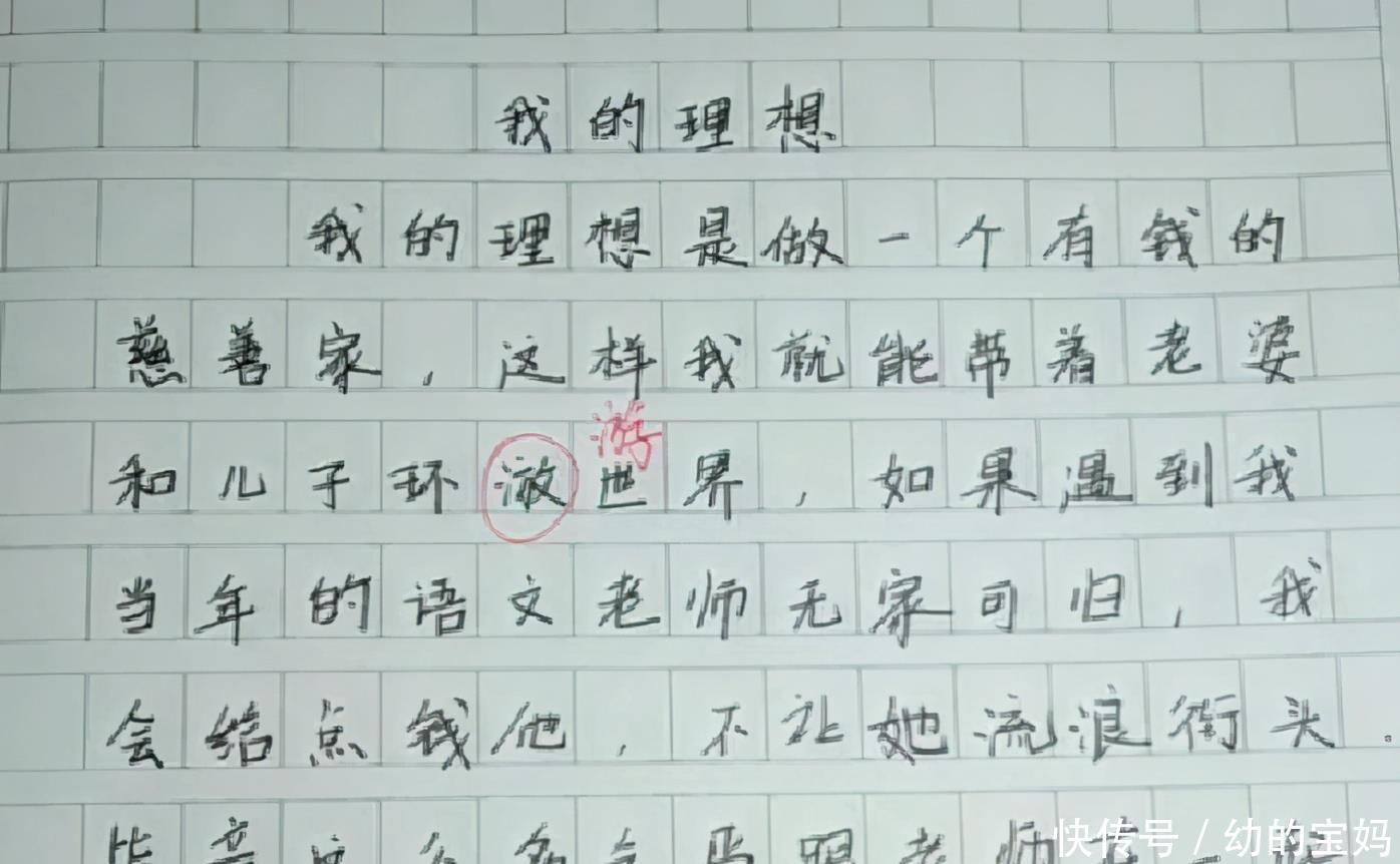 便是|小学生作文“我的理想”走红，老师给出你若重写，便是晴天评语