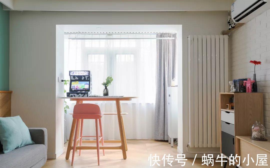 屋主|67平北欧风小户型二居室,舍弃茶几用餐桌代替,更加清新舒适