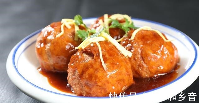 莲藕|宴席常出现的四喜丸子,原来做法这么简单,自己做好吃馅料又足!