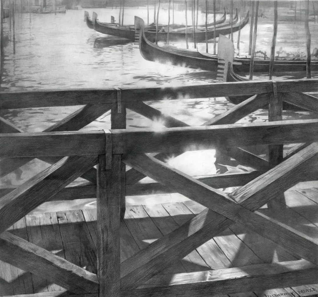 素描#笔法细腻的素描,光影感十足!