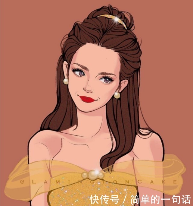  迪士尼|画师笔下的迪士尼公主，蒂安娜公主的婚纱照很美，木兰很像刘亦菲