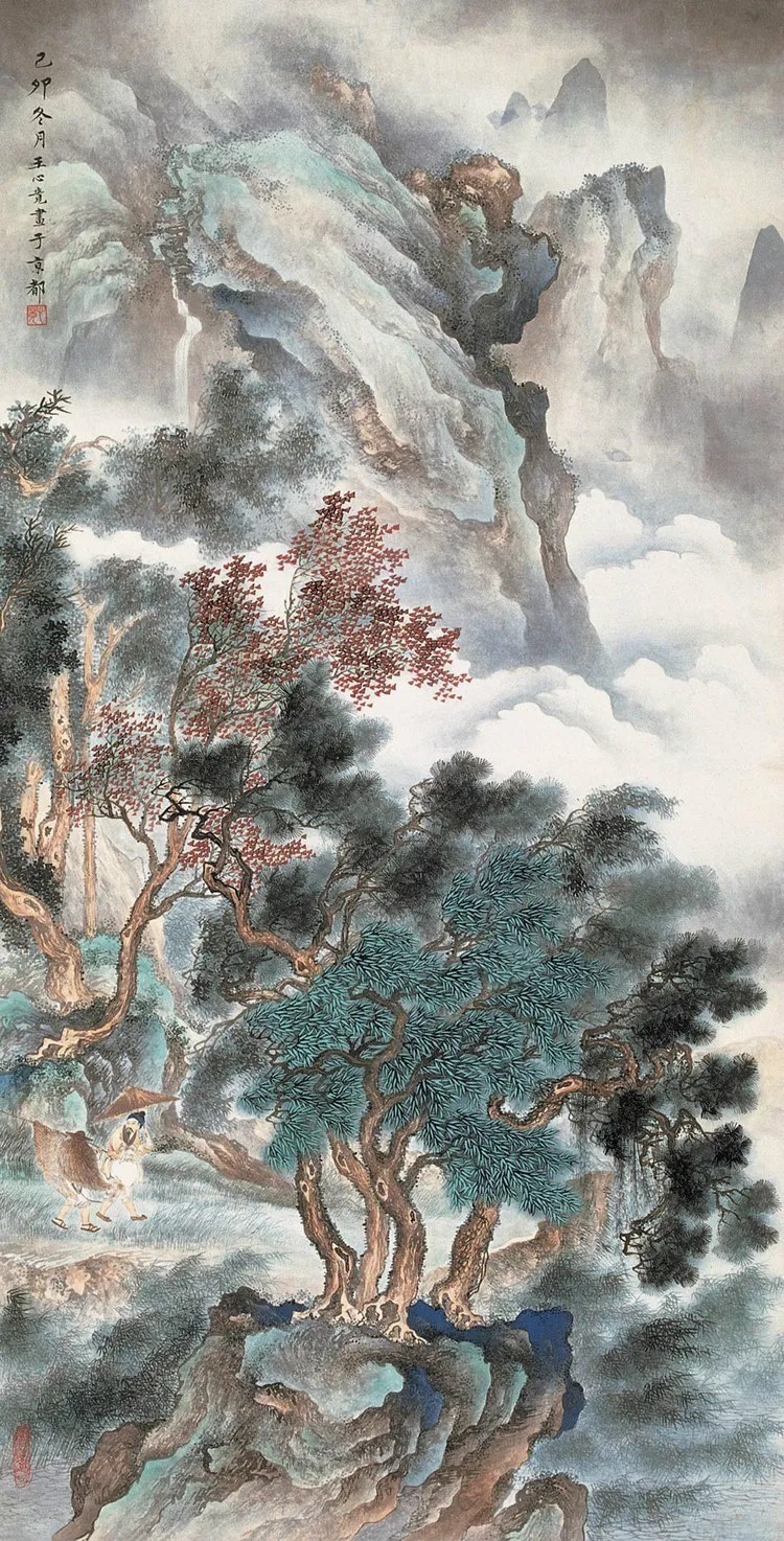 湖社画会&这山水画风清秀劲峭,气势开张,细腻典雅,笔法精致!