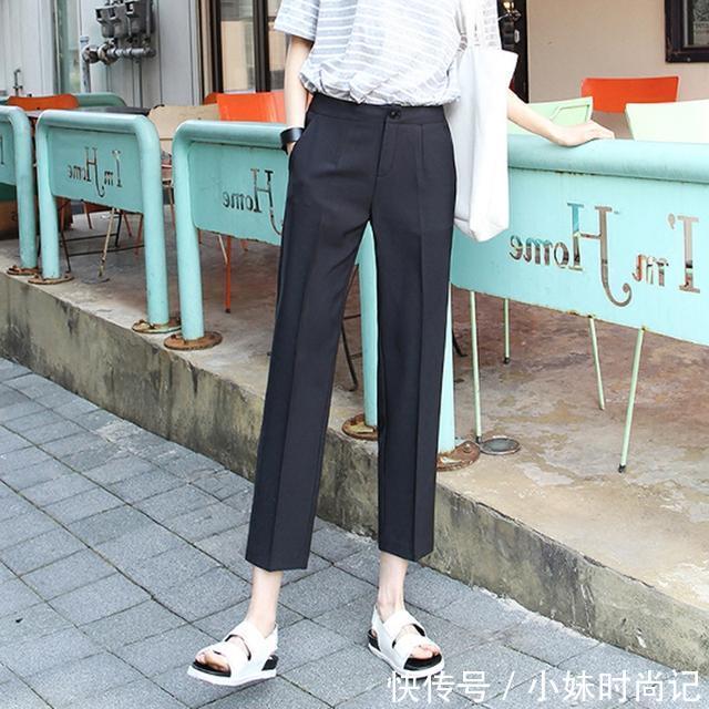 高腰|比阔腿裤遮肉,比半身裙显高,今年流行的烟管裤才是真时髦