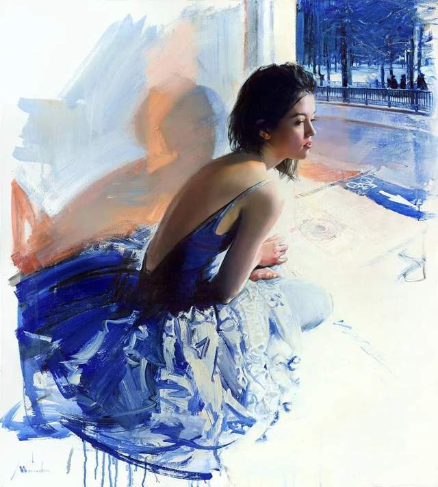 thomas$他的油画,既有潇洒带劲的笔触,又有性感细腻温和的柔美