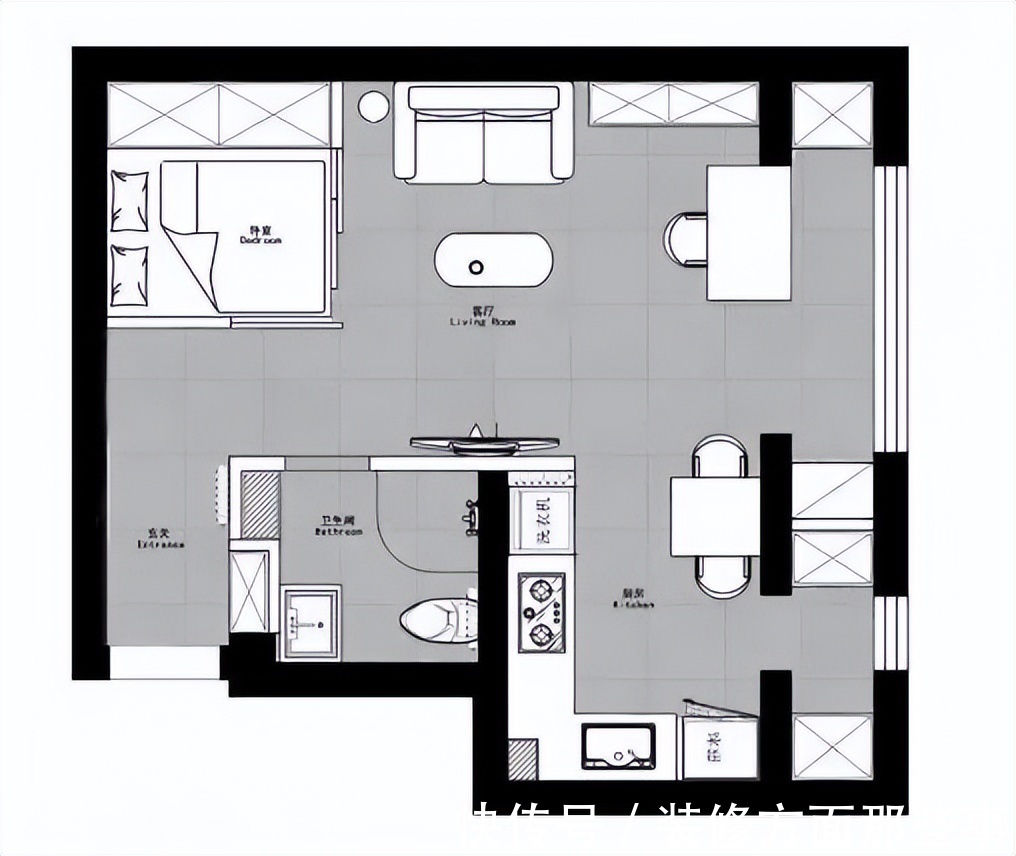 简约风|49平简约风一居室,客厅电视柜编织藤条的设计复古且充满了文艺感