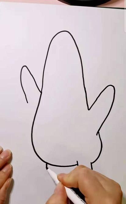 派大星@用手掌画“派大星”,开局我就看看,成品一出准备好拜师