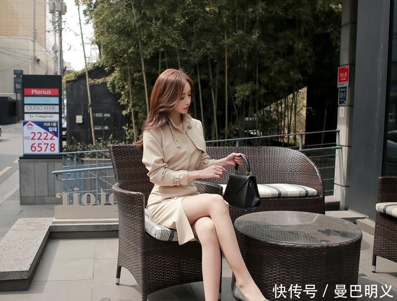 风衣|晴天美图孙允珠:丽都时尚巴黎浅棕轻束领风衣!