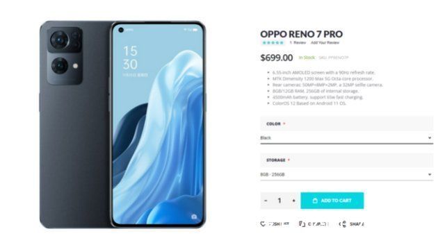Giztop|在 Giztop 以 699 美元的价格购买全新的 Oppo Reno 7 Pro