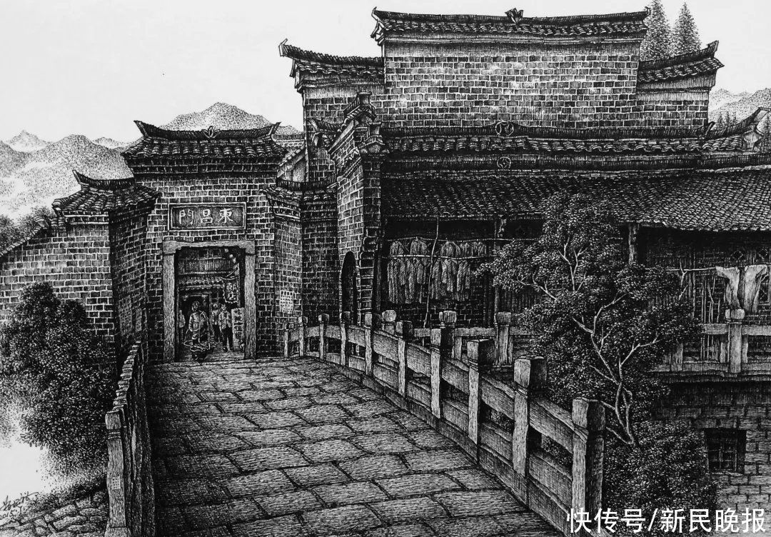 金汇|惊艳！钢笔画里的上海水乡