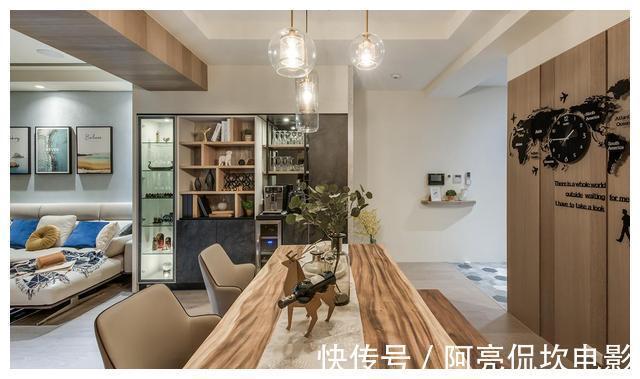 餐厅|116㎡三居室,巧用室内门,打造极具灵活开阔感的新家!