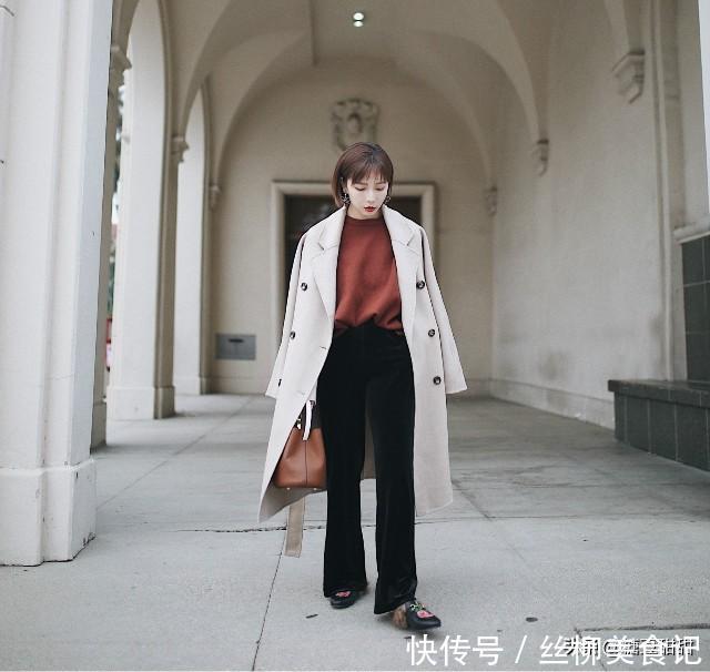 “大衣+微喇裤”也太好穿了!特别是小个子女生,上身增高又显瘦