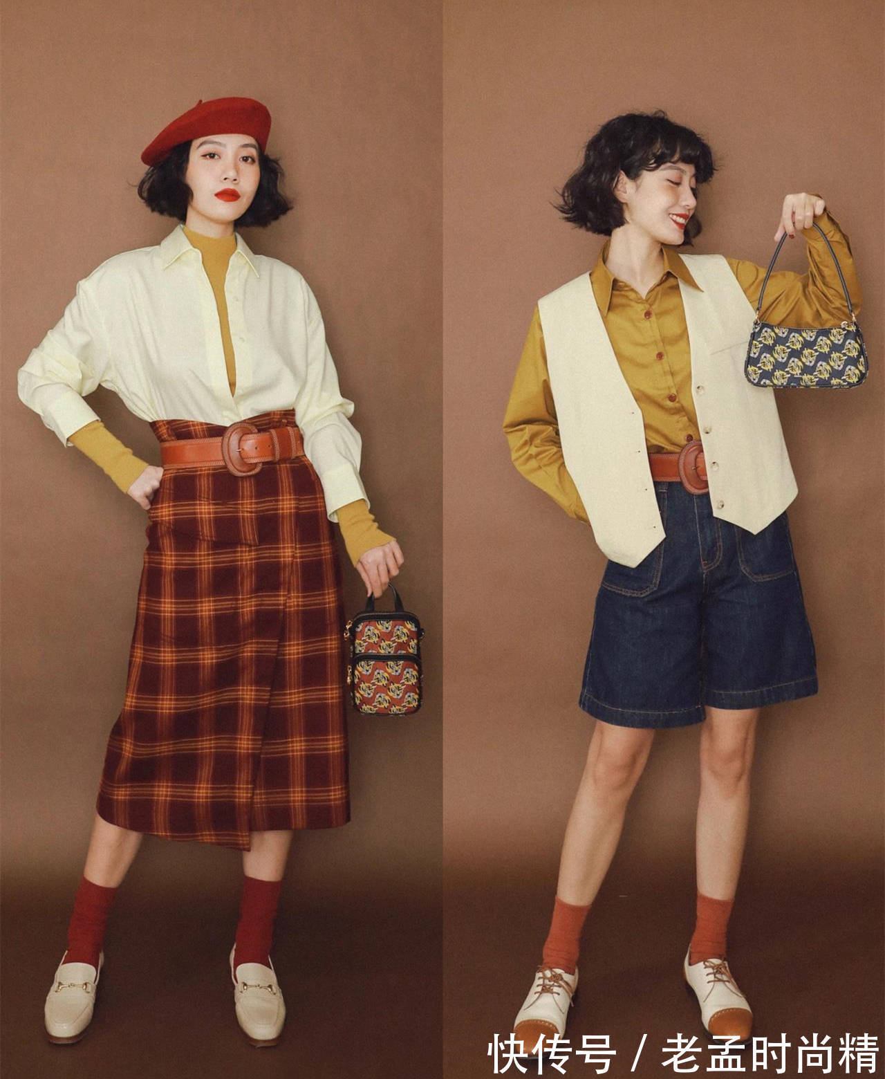 背带裤 今年火了“复古风”穿法,时髦摩登还很高级