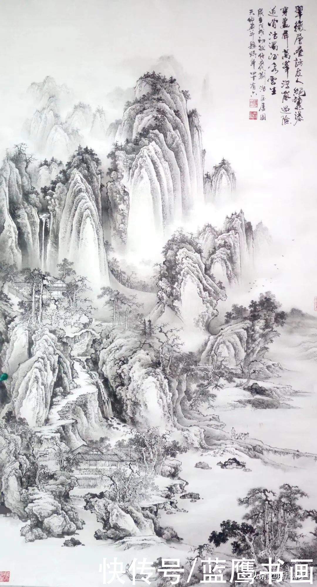 醉意|杨天佑仿古山水画与题诗欣赏：不负好时节，醉意踏歌行