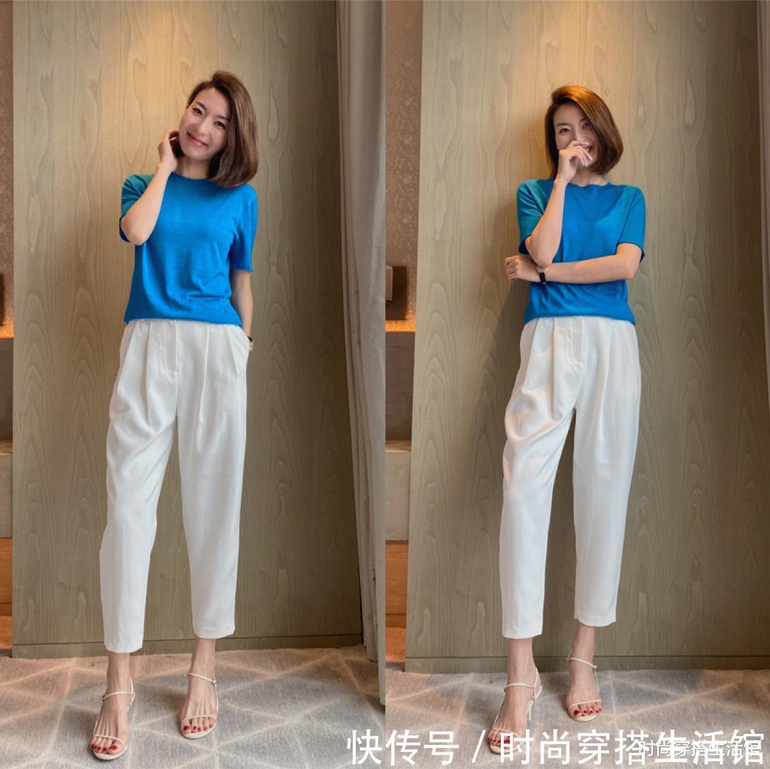 裤子|过40岁的女人,白裤子不可乱穿,掌握这4个细节轻松穿出高级感
