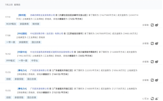 装配式建筑|上市公司拿地动态汇总(2021年07月22日)