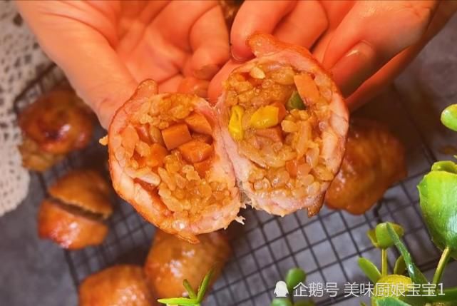 剩米饭|“鸡翅包饭”鸡翅包裹着香糯糯的米饭，让人闻着就流口水