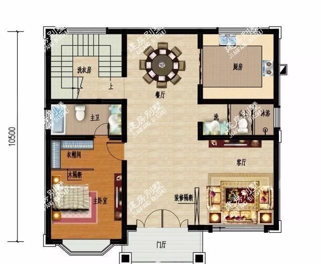 户型|宽11-12米间的两栋别墅,第一栋客厅挑空带飘窗,造价30万