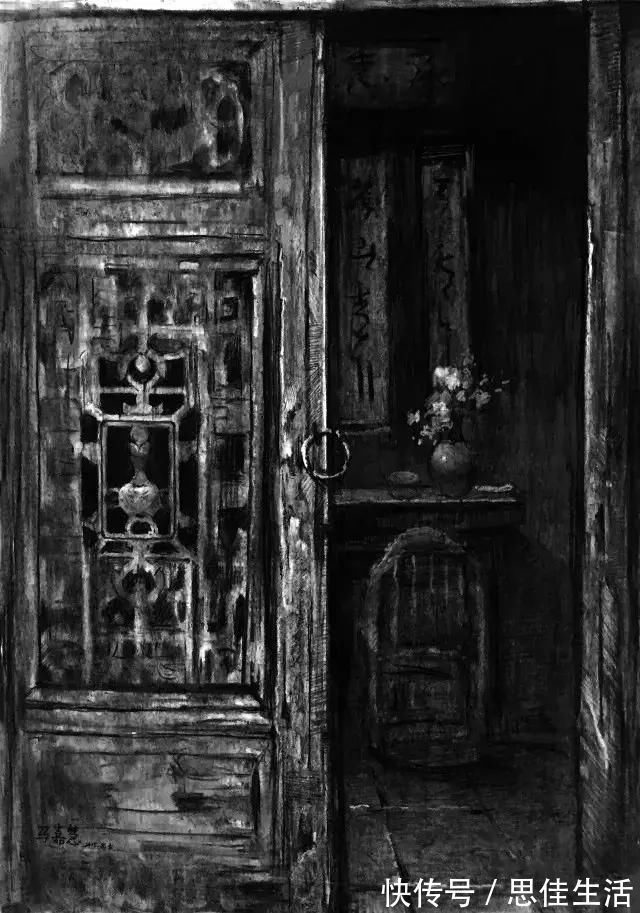 构图#风景素描这样画,既容易上手又有画面效果