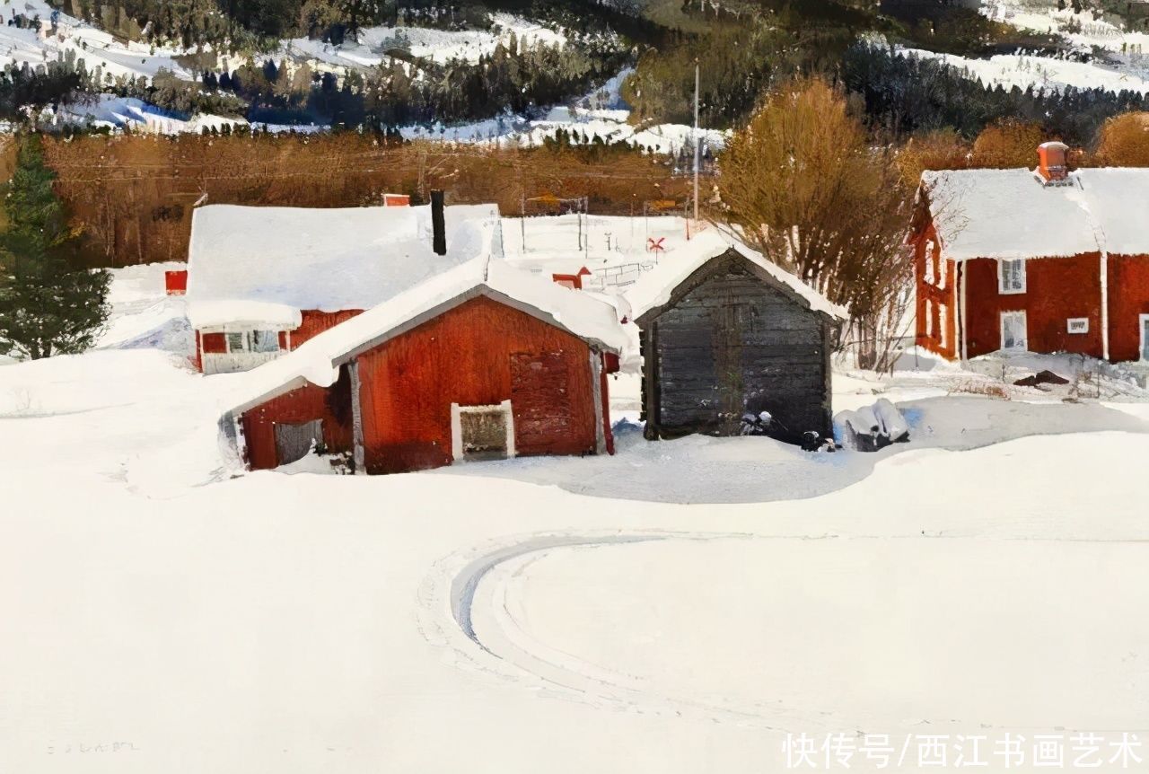 克拉科夫$这位瑞典水彩画家把海边的石头质感画得好极了