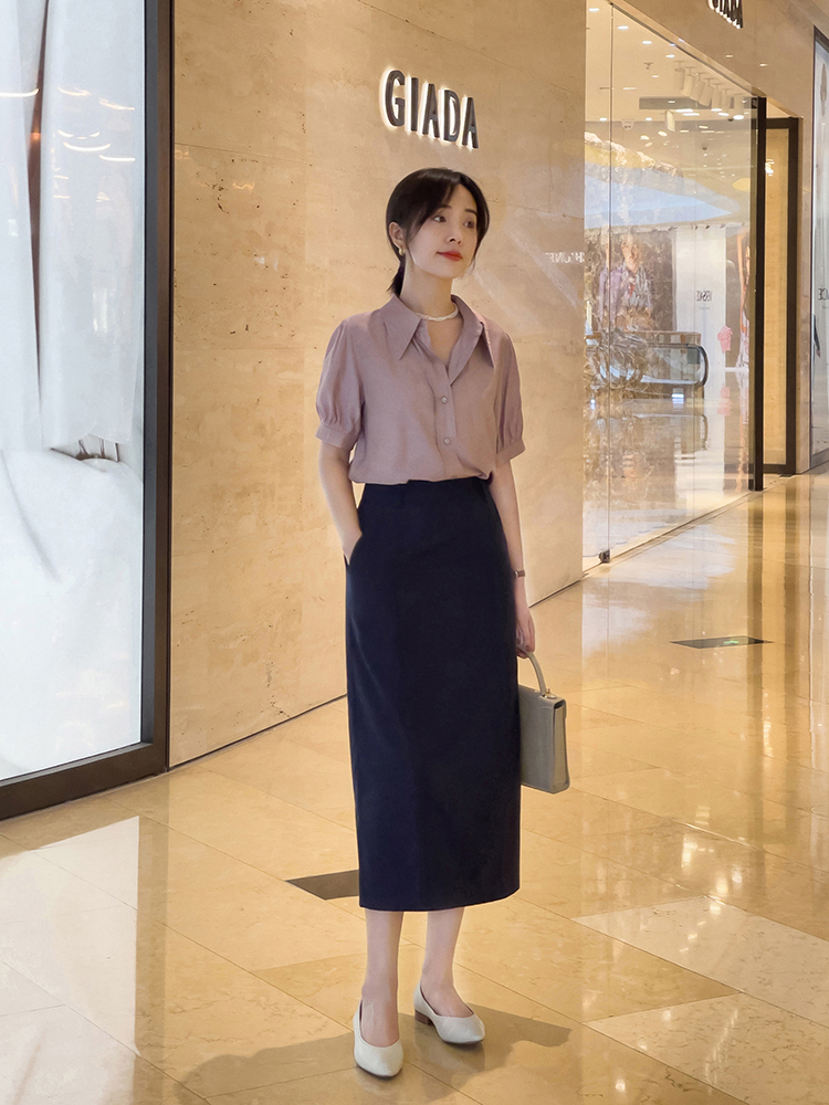 衬衫搭配|夏季,衬衫搭配半身裙温柔优雅,这样穿尽显青春活力,漂亮大气